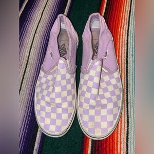 Vans Lavender Checkerboard Slip On Sneakers Women’s 9